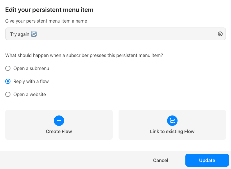 Linking-a-persistent-menu-option-to-an-existing-flow